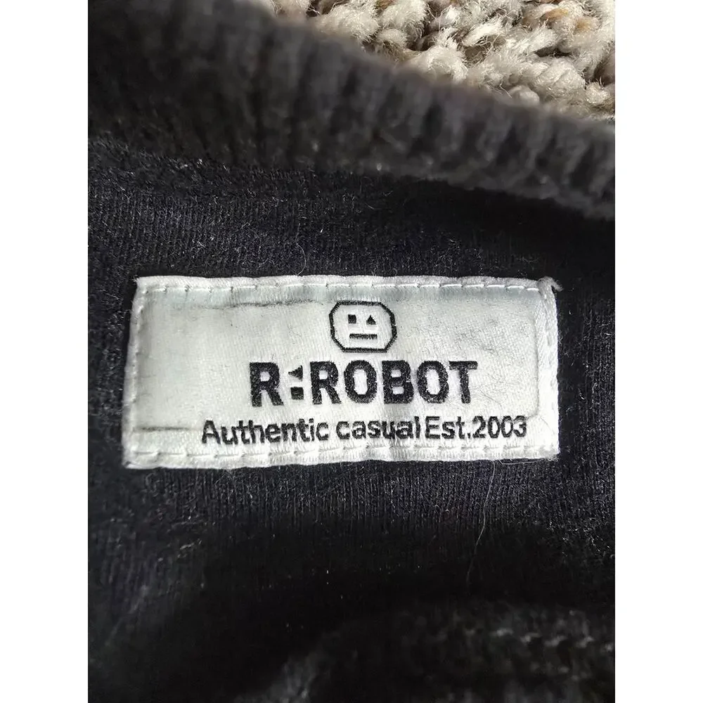 R.Robot checkered varsity jacket Streetwear Boys Sz 120 US 6-7 Black White